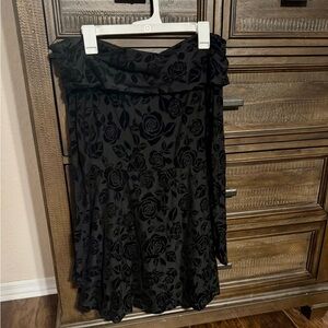 Elegant Black Floral Off Shoulder Dress